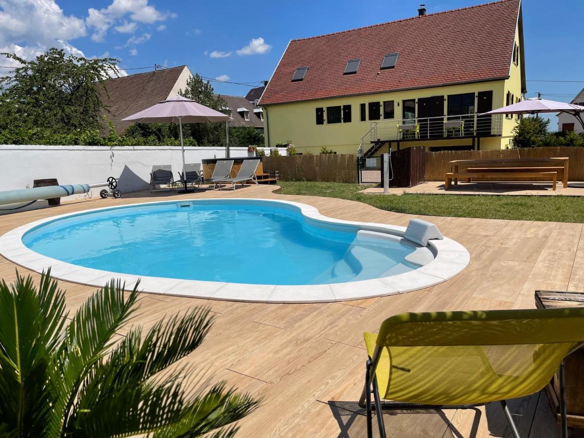 Alsacebnb - Gite 12 Personnes Dans Le Vignoble - Piscine Privee & Spa Ammerschwihr Kültér fotó